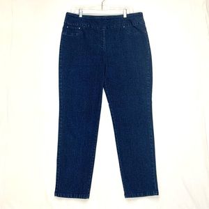 Ruby Rd Jeans Blue Womens 14P Petite High Rise Jegging Dark Wash Denim Casual